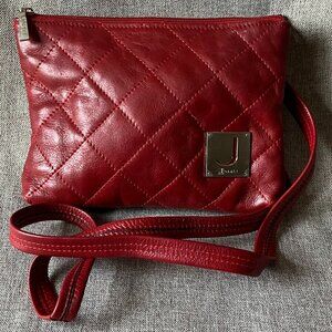 Joanel Natural Nappa Red Leather Crossbody Bag Purse EUC